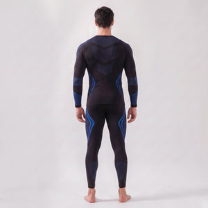 Back of #Blackblue Mens Compression Base Layer Set