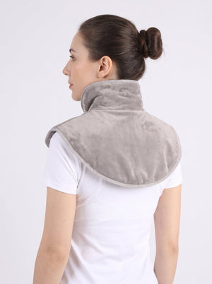 Back of #Grey Heated Neck and Shoulder Wrap