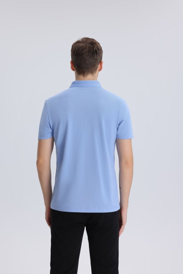 Back of #IceBlue Cooling Polo Shirt