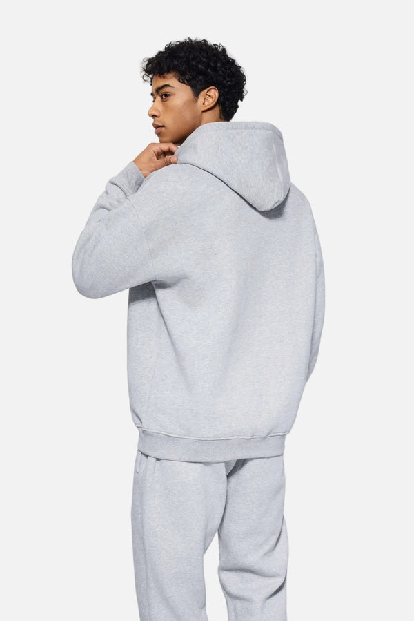 Back of #Lightgrey Fleece Lined Hoodie