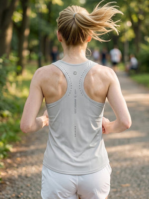 Back of #Lightgrey Seamless Antibacterial Running Tank Top