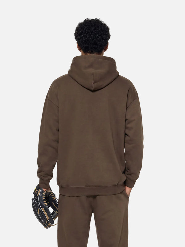 Back of Mens #Brown Fleece Lined Hoodie