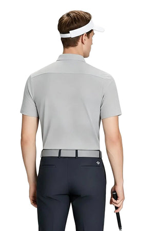 Back of Men’s #Grey Golf Polo Shirt