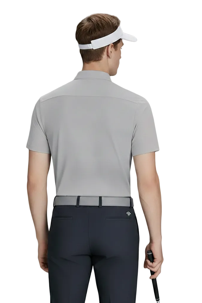 Back of Men's Grey Quick-drying Golf Polo