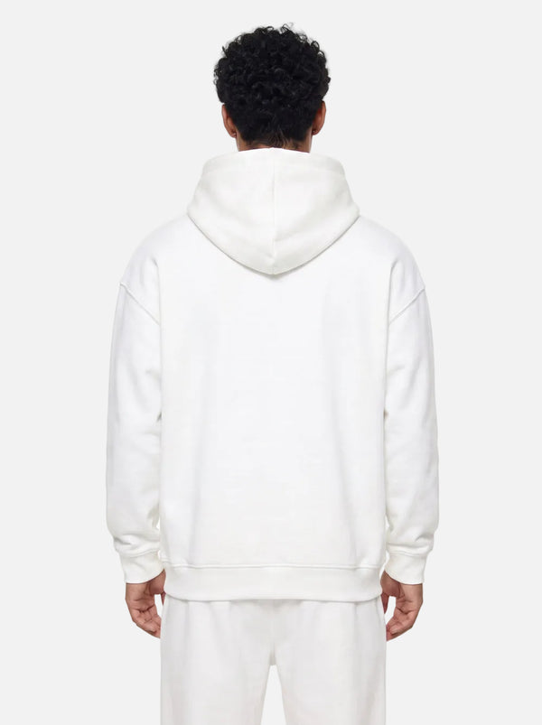 Back of Mens #White Fleece Lined Hoodie
