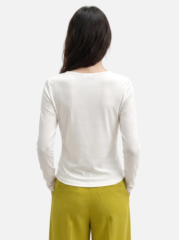 Back of #White Heart Embroidered Long Sleeve Top