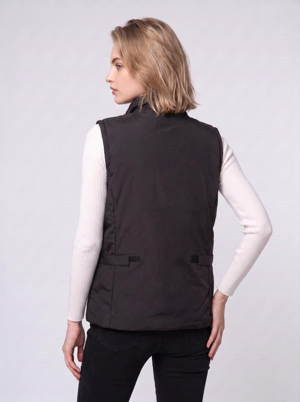 Back of Women's Single Button Heated Gilet