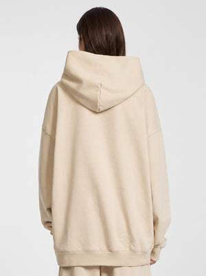 Back of #apricot Heavyweight Plain French Terry Hoodie