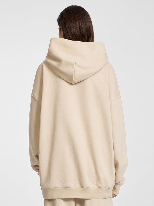 Back of #apricot Heavyweight Plain French Terry Hoodie