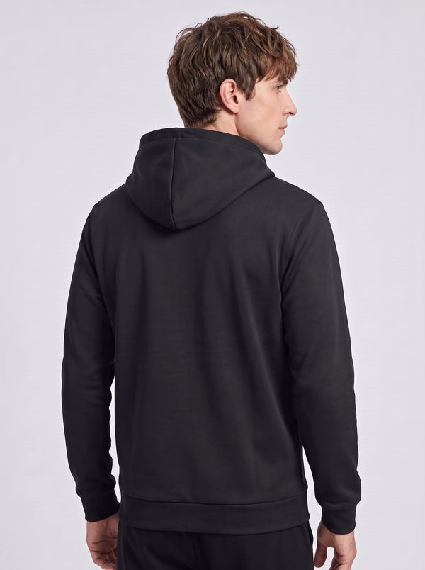 Back of #black Dual Control Heated Zip Up Hoodie