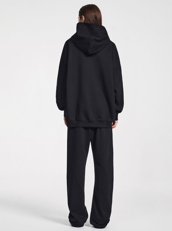 Back of #black Heavyweight French Terry Sweatpants