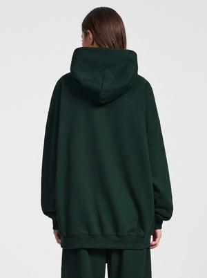 Back of #darkgreen Heavyweight Plain French Terry Hoodie