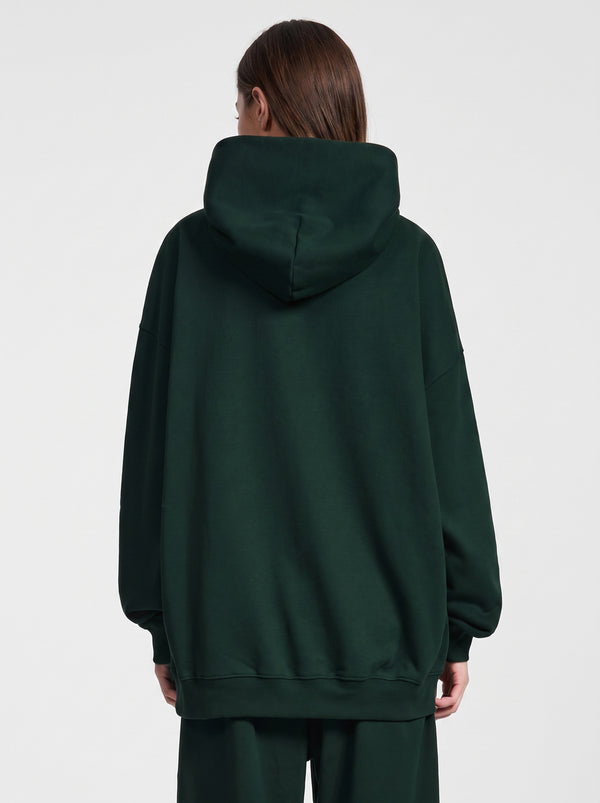Back of #darkgreen Heavyweight Plain French Terry Hoodie