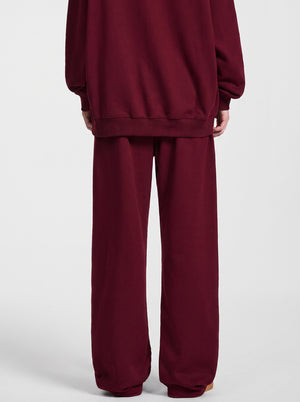 Back of #darkred Heavyweight French Terry Sweatpants