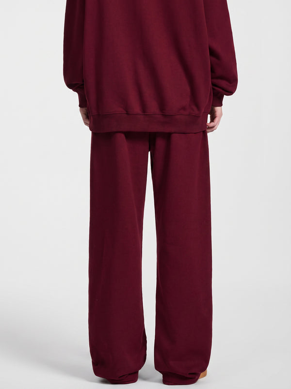 Back of #darkred Heavyweight French Terry Sweatpants