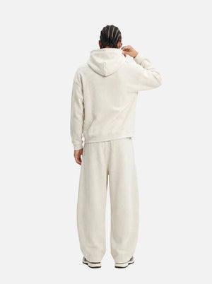 Back of #ivory Waffle Knit Cropped Hoodie