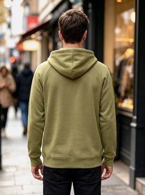 Back of #lightgreen Mens Fleece Zip Up Hoodie