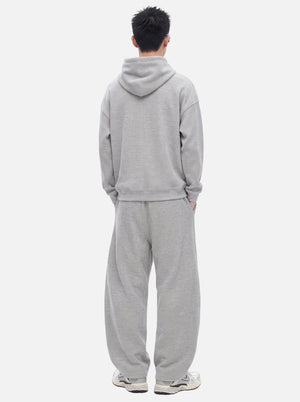 Back view of #Oatgrey Waffle Knit Cropped Hoodie