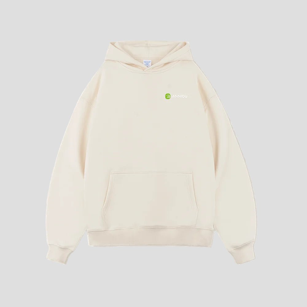 Beige Anniou Thick Fleece Lined Hoodie