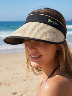 #Beige Foldable UPF50+Straw Hat