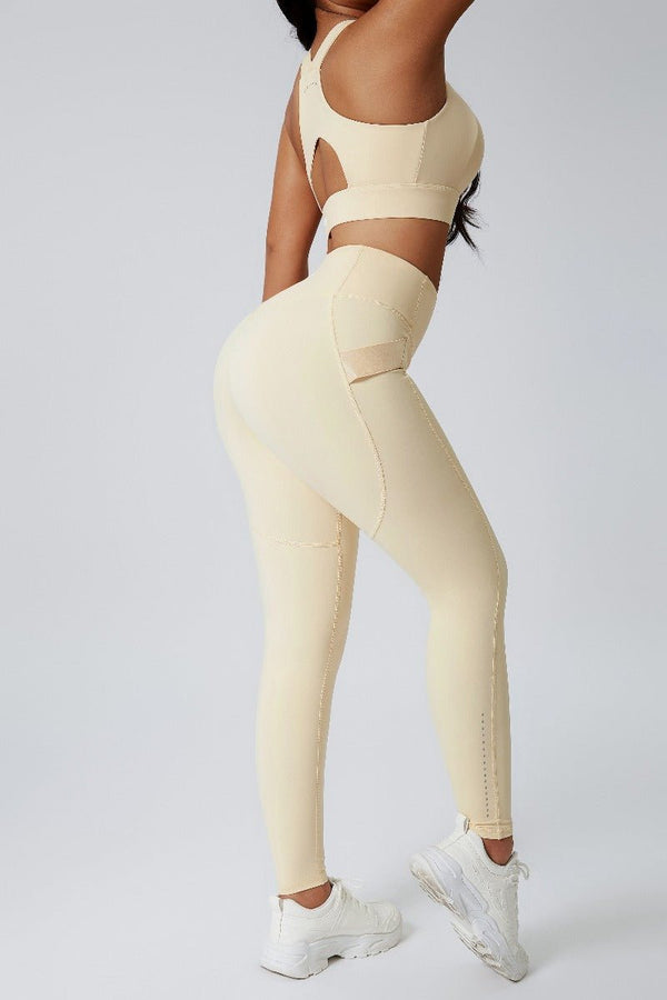#Beige High Waist butt lifting Leggings