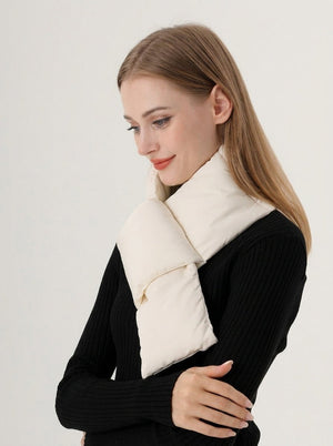 #Beige Women Padded Warm Scarf