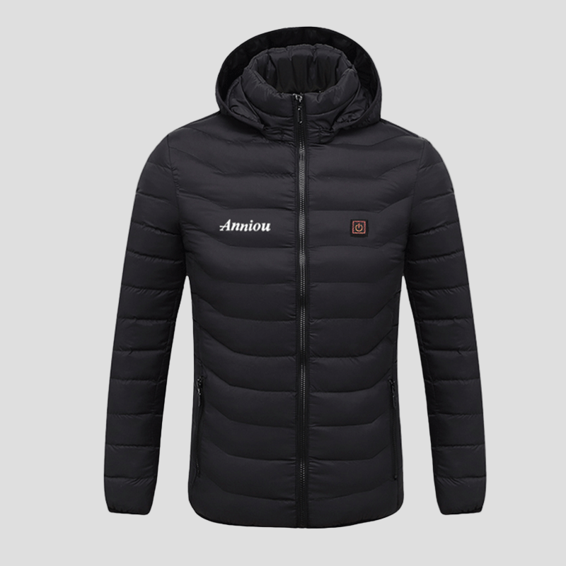 Black Anniou Single Button Heated Down Jacket