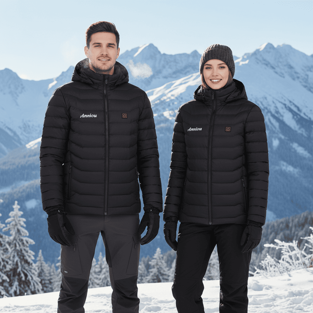 single button heated jacket by Anniou
