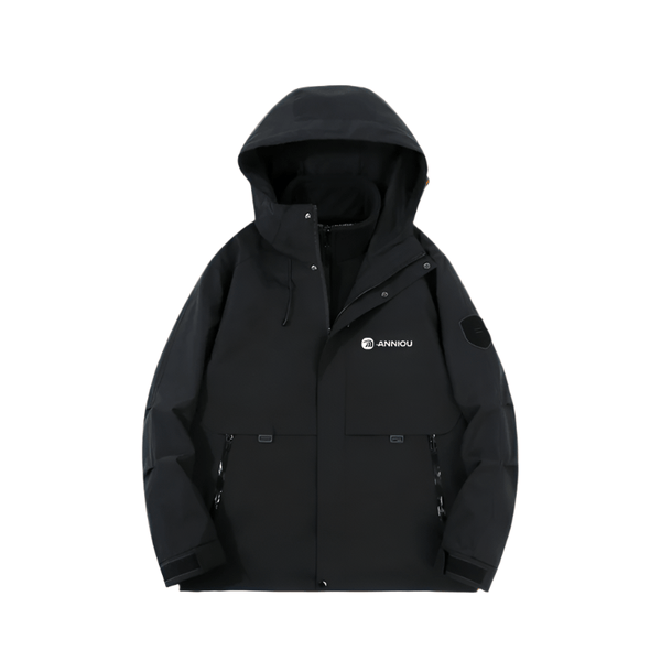 Black Anniou Waterproof 3 in 1 Fleece Jacket