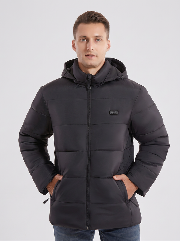 #Black Dual Control Heated Padded Jacket