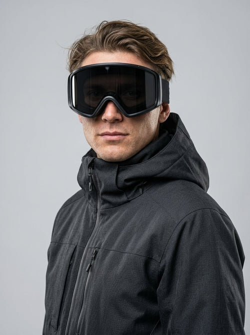 #Black Dual Layer Anti Fog Snow Goggles