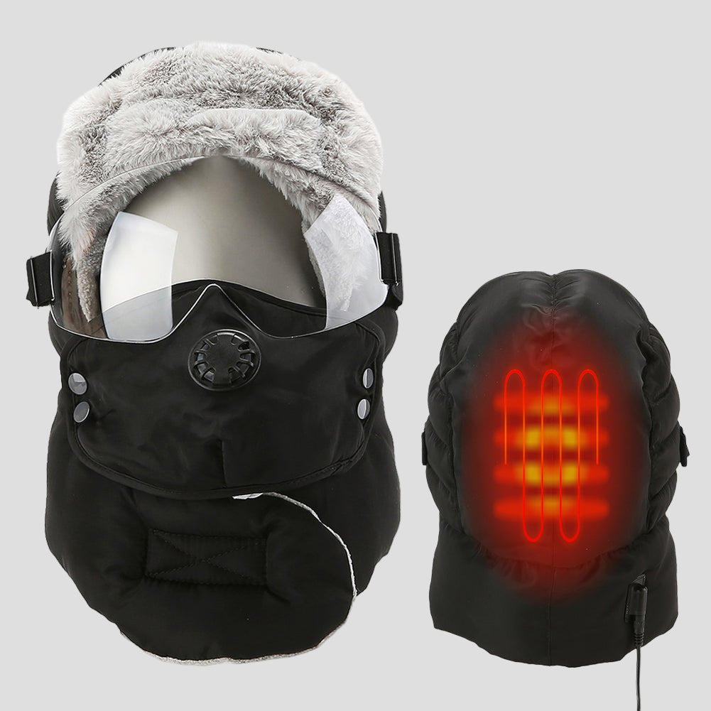 Black Heated Masked Hat