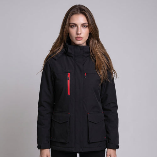 #Black Heated Waterproof Softshell Jacket