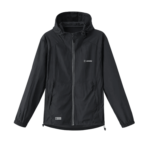 Black Lightweight Hiking Hoodie Jacket UPF 50+