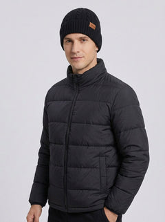 #Black Men Cable Knit Beanie Hat