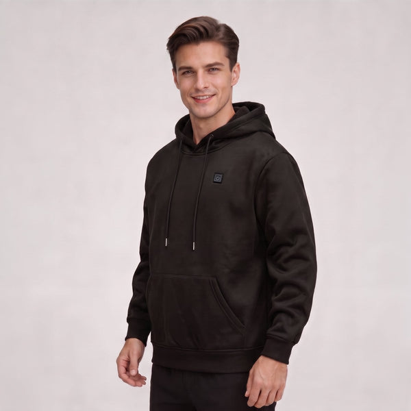 #Black Mens Single Control Heated Hoodie