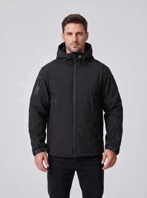 #Black Men's 10 Areas Heated Softshell Jacket