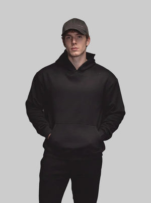 #Black Men's Fleece Hooded Sweatshirt