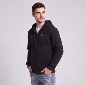 #Black Mens Heated Full Zip Hoodie