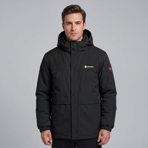 #Black Men’s Heated Hooded Softshell Jacket
