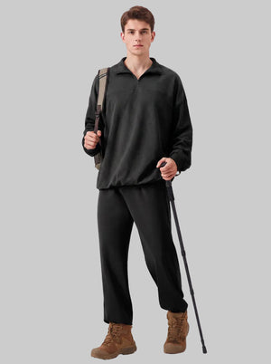 #Black Men's Quarter Zip Sweatshirt