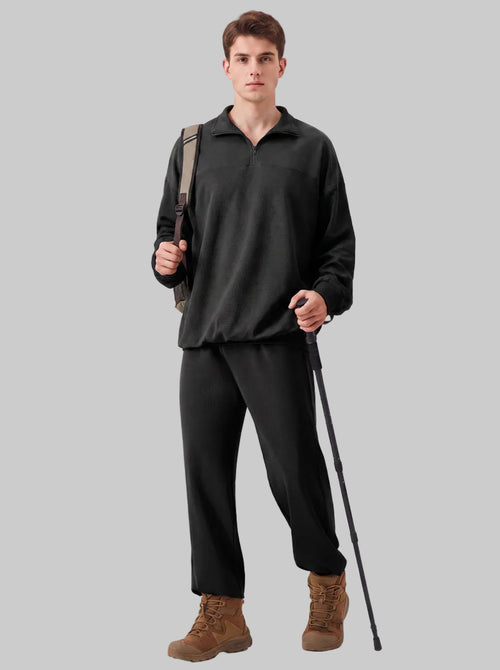 #Black Men's Quarter Zip Sweatshirt