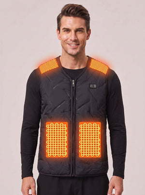 #Black Men's Quilted Heated Vest