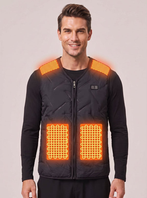 #Black Men's Quilted Heated Vest