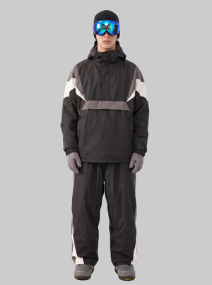 #Black Men's Ski Jacket & Trouser Set