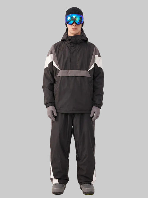 #Black Men's Ski Jacket & Trouser Set