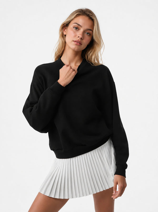 #Black Oversized Crewneck Sweatshirt