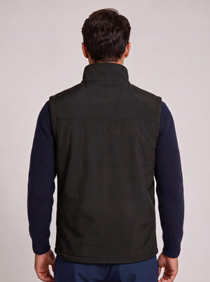 #Black Rear of Men's Soft-shell Heated Vest
