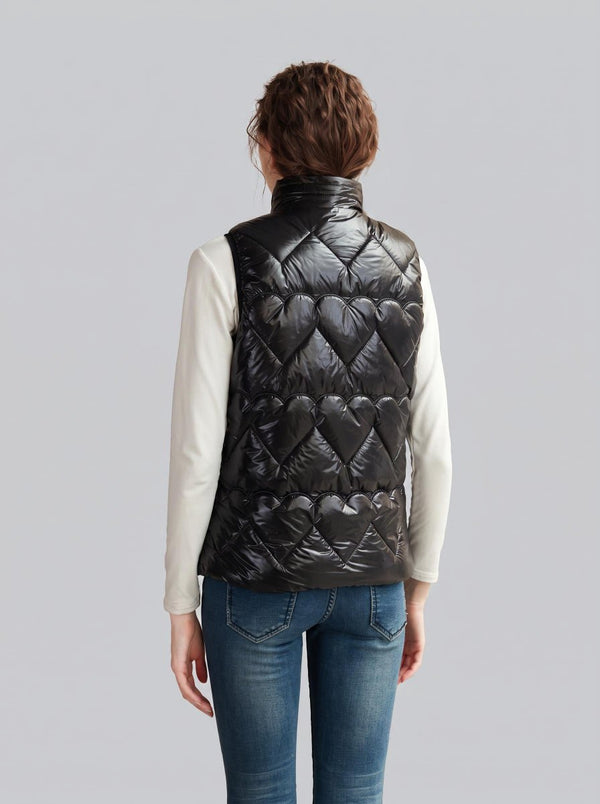 #Black Rear of Women Heated Quilted Gilet