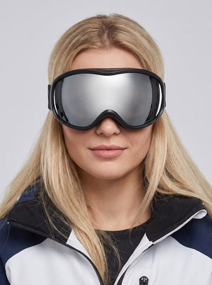 #BlackSilver Womens Double Lens Ski Goggles